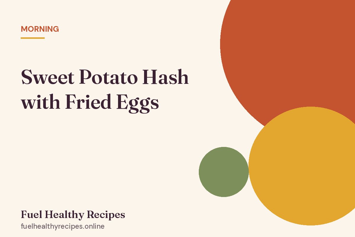 Illustrated title card for Sweet Potato Hash with Fried Eggs